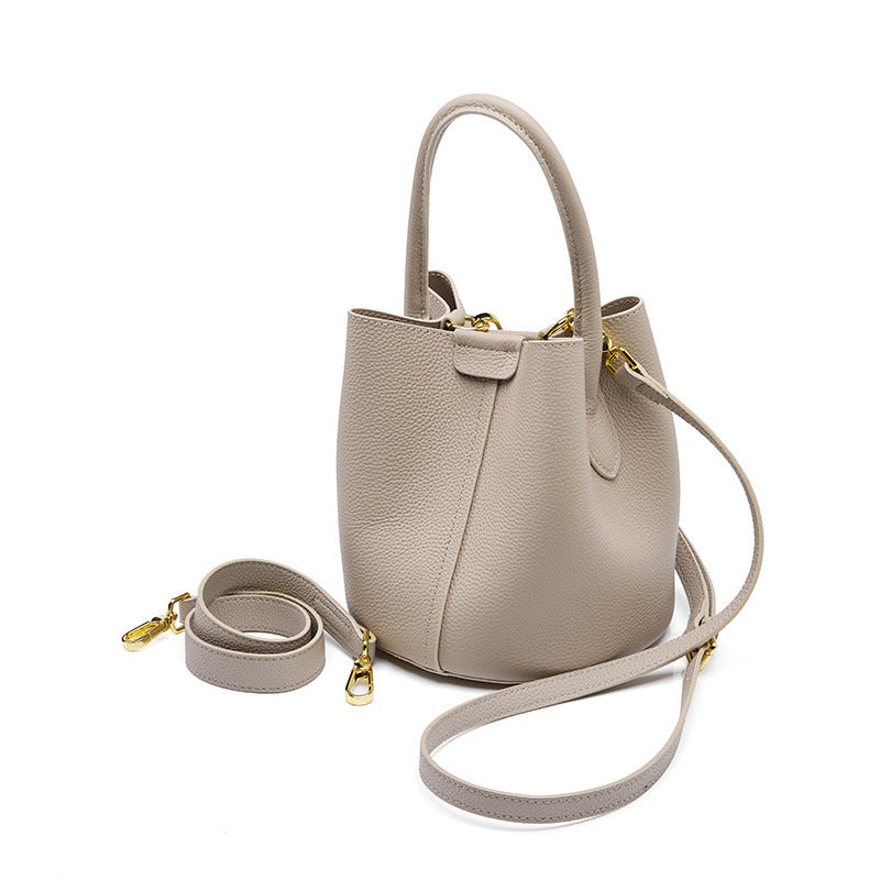 Women's High-grade Genuine Leather Vegetable Basket Portable Women's Handbag