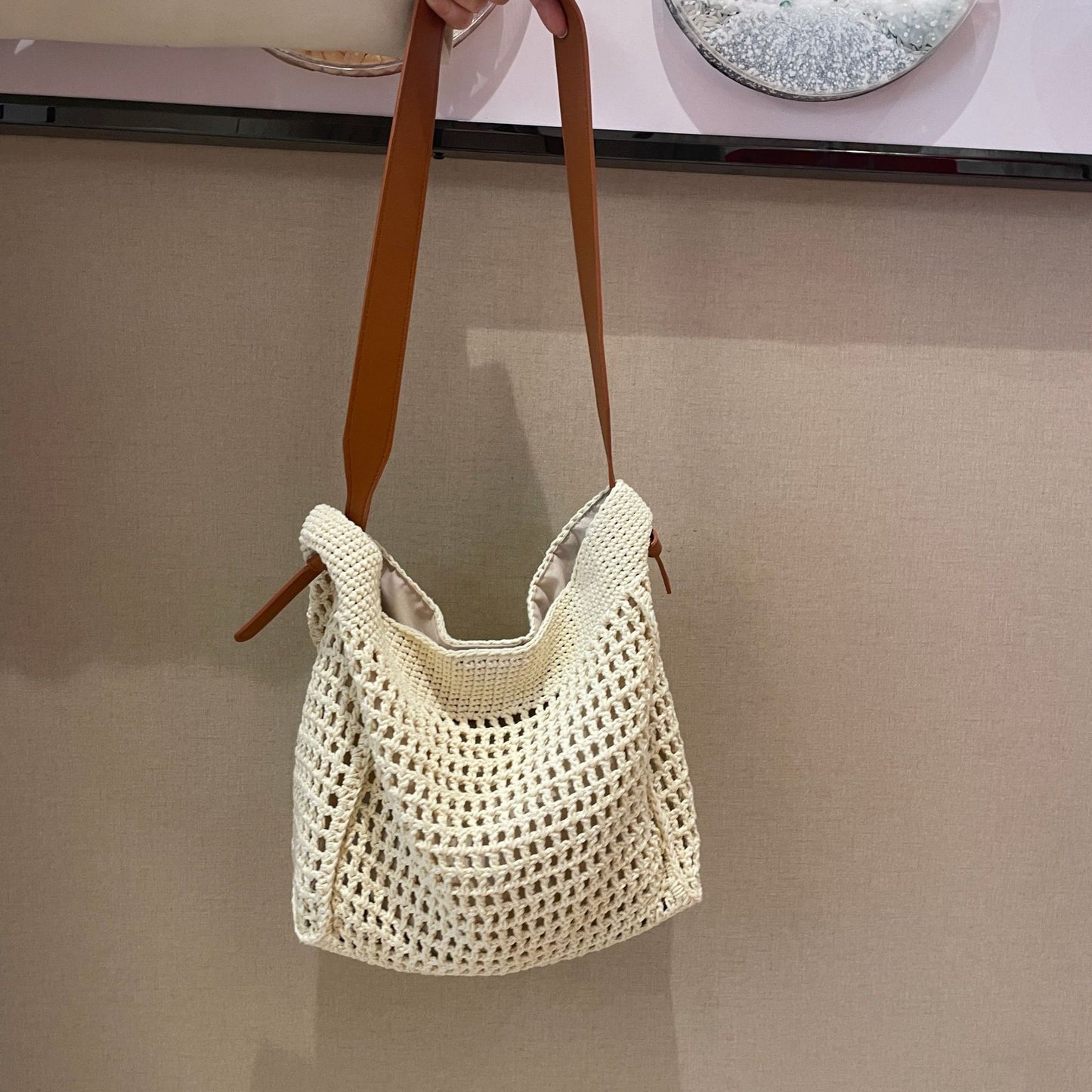 Women's Seaside Vacation Beach French Lazy Style Simple Women's Shoulder Bag