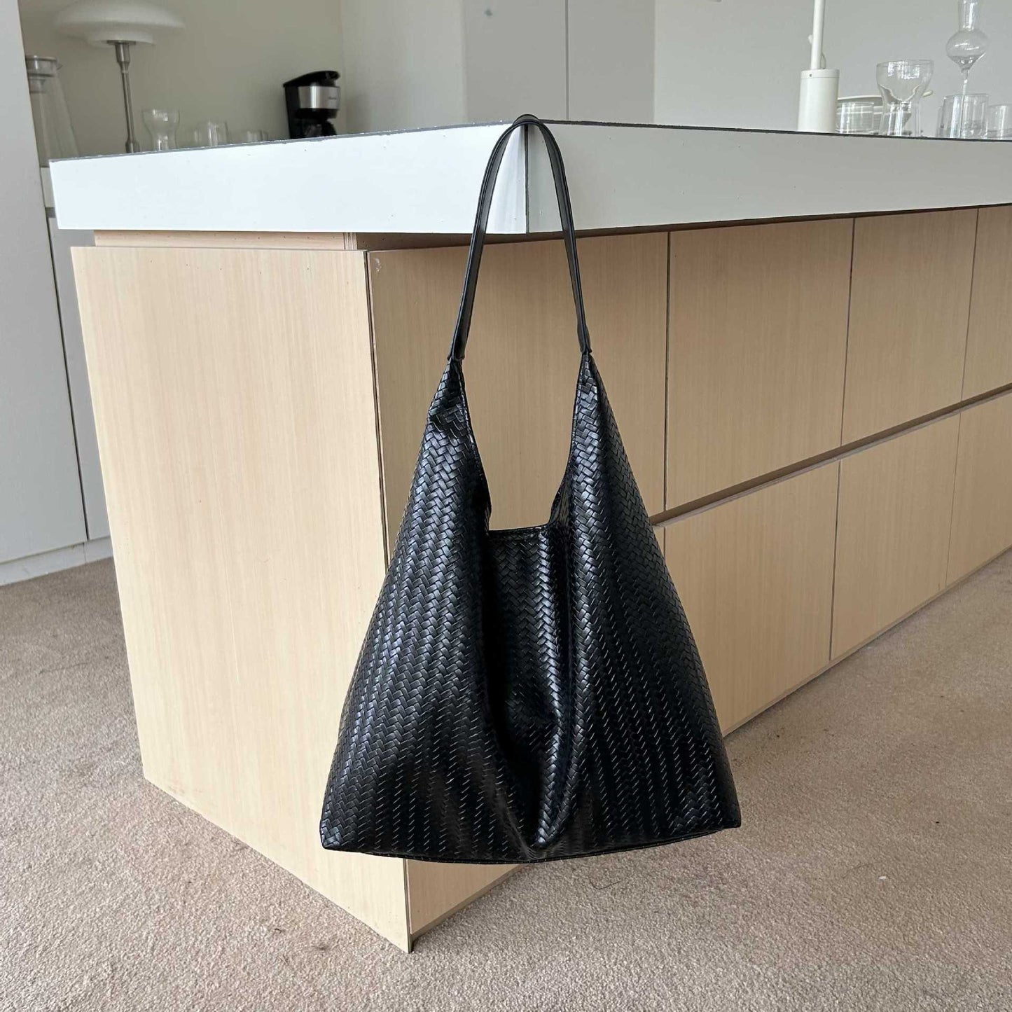 Idle Style Woven Female Solid Color Large Capacity Tote Bag