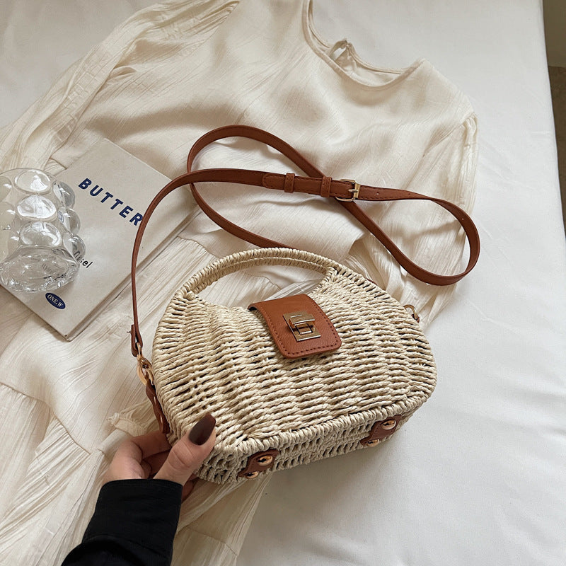 Women's Straw Fashion Knitted Popular Seaside Vacation Bags