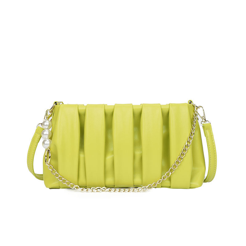 Women's Pleated Soft Leather Versatile Chain Cloud Women's Messenger Bag