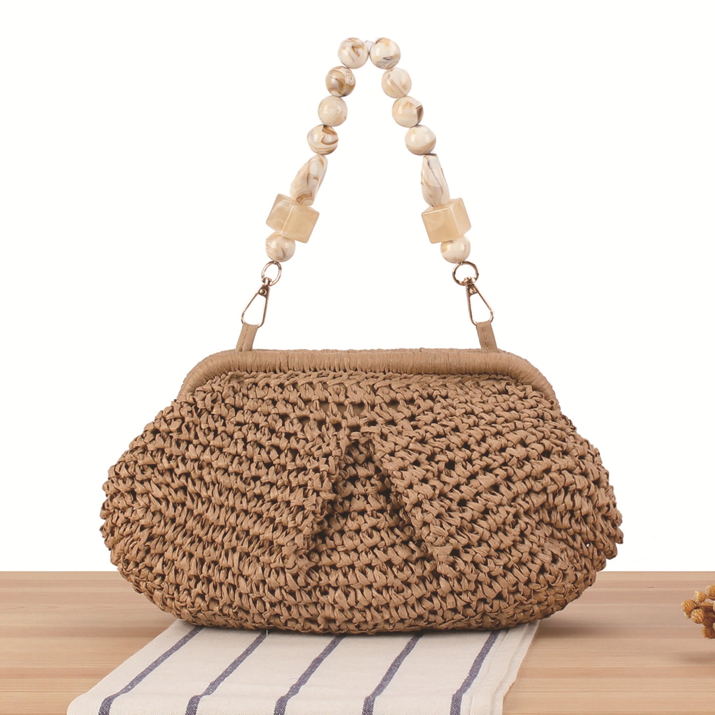 Women's Straw Fashion Personality Woven Seaside Vacation Daily Senior Women's Handbag