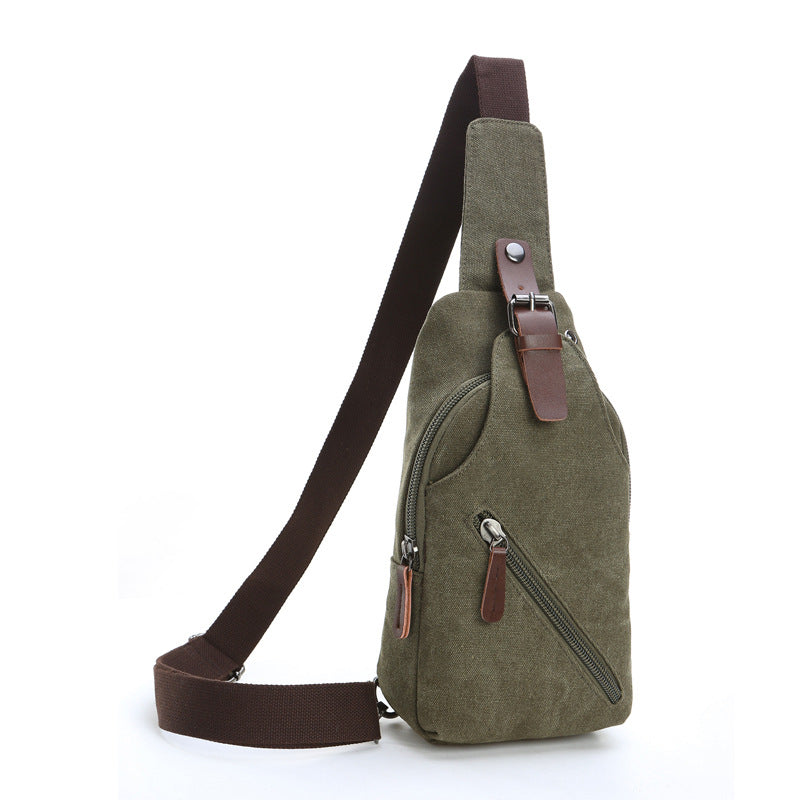 Men's Vintage Wash Canvas Street Leisure Men's Chest Bags