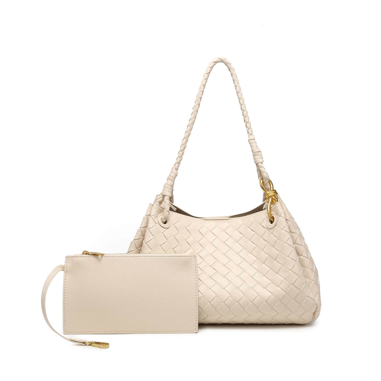 Women's Weave Plaid British Style Light Luxury Bucket Bags