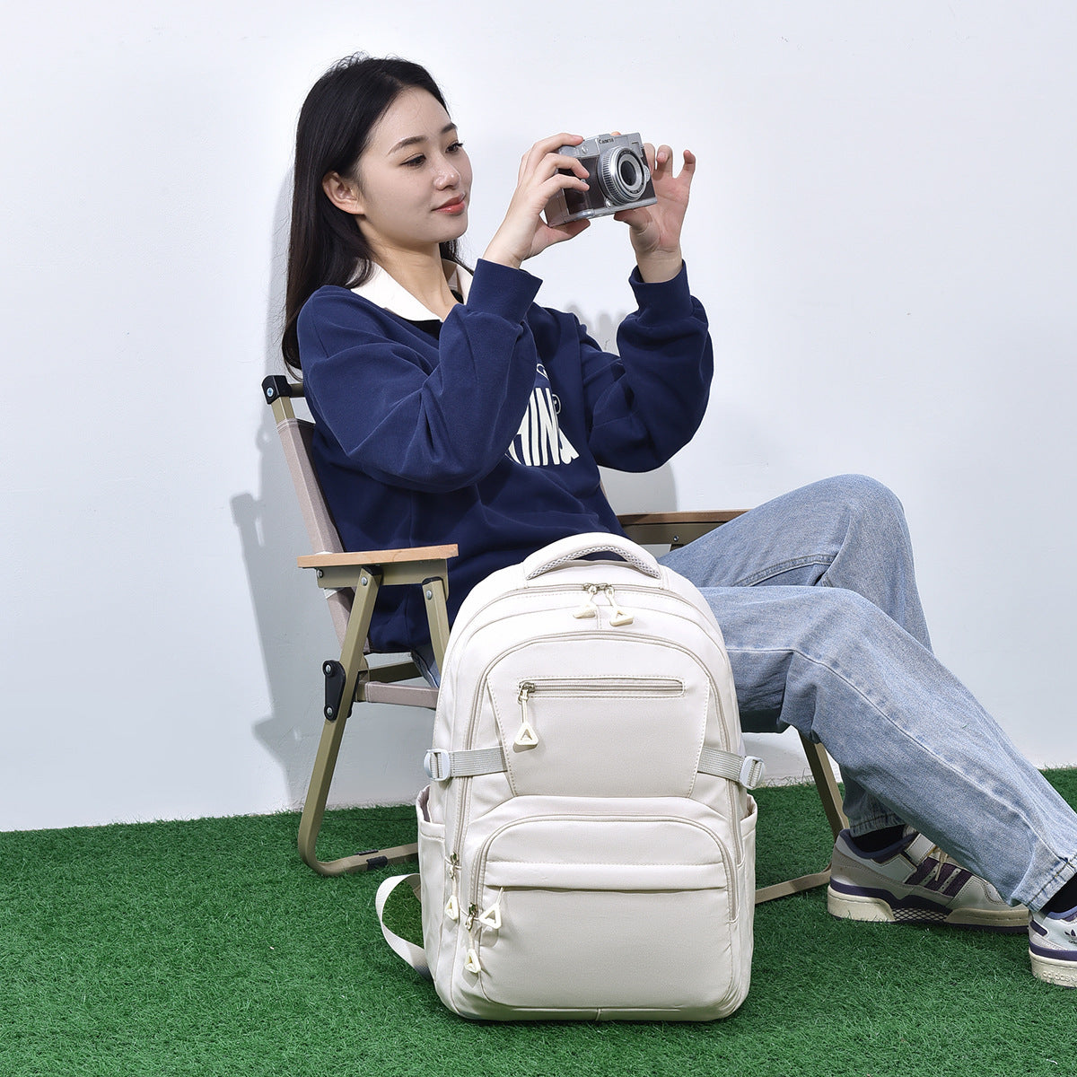 Women's & Men's Large Capacity Korean Medium Leisure College Student Schoolbag