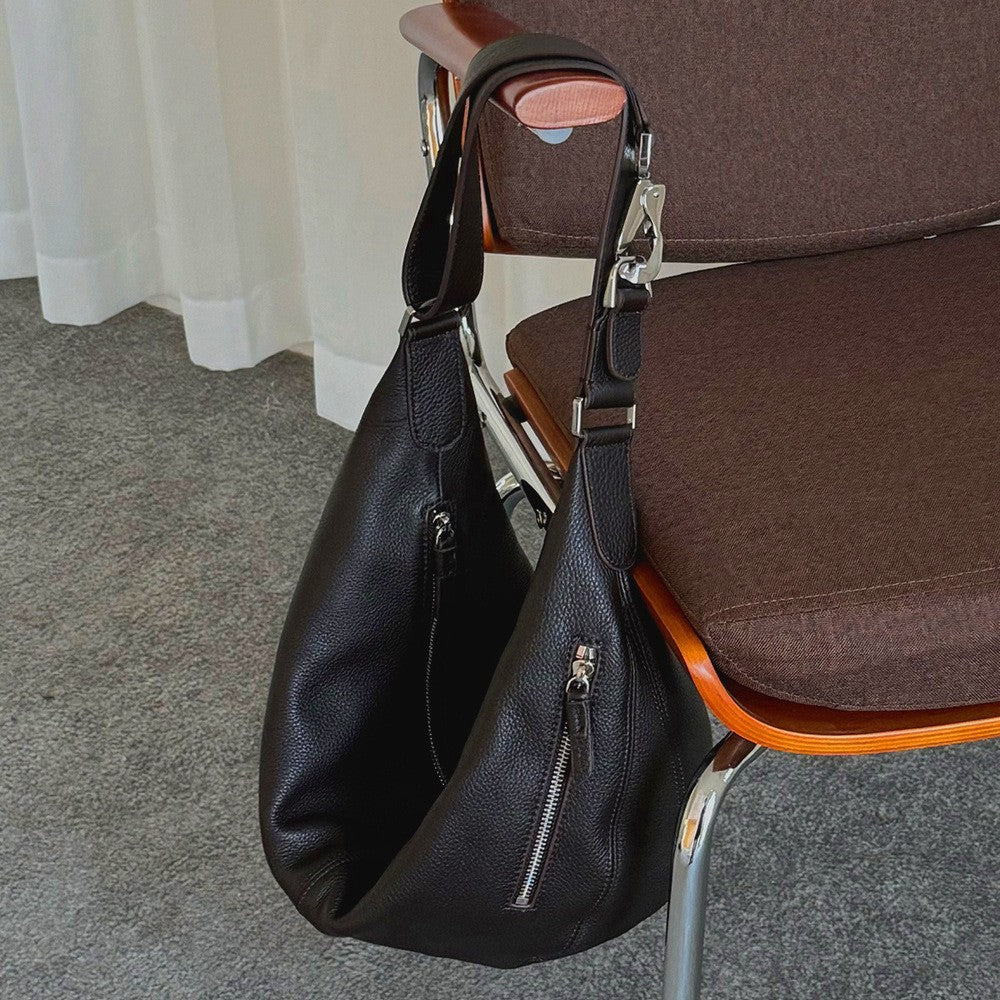 Women's Top Layer Leather Frosted Cowhide Unisex Horn Women's Messenger Bag