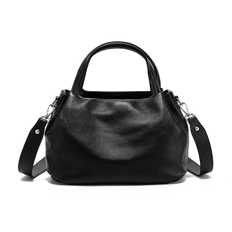 Women's Layer Cowhide Pleated Cloud Large Capacity Tote Bags
