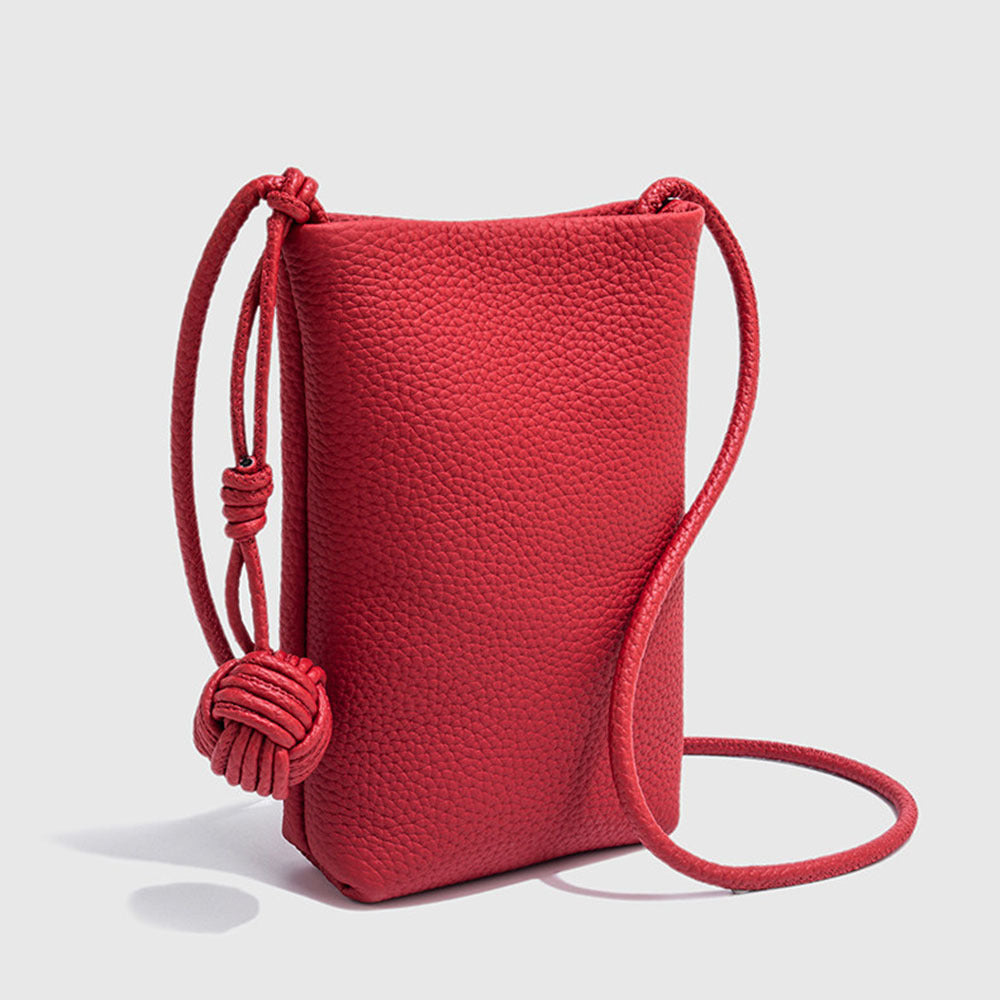 Women's First Layer Cowhide Mini Lychee Pattern Women's Leather Bag
