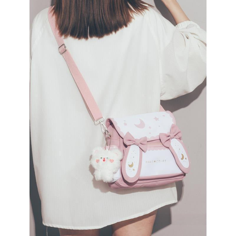 Cute Canvas Female Uniform Versatile Bow Shoulder Bags