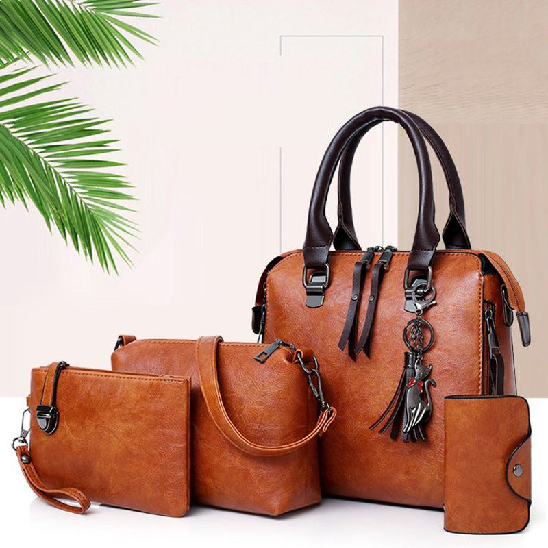 Unique Women's Retro Mother Oil Leather Bags