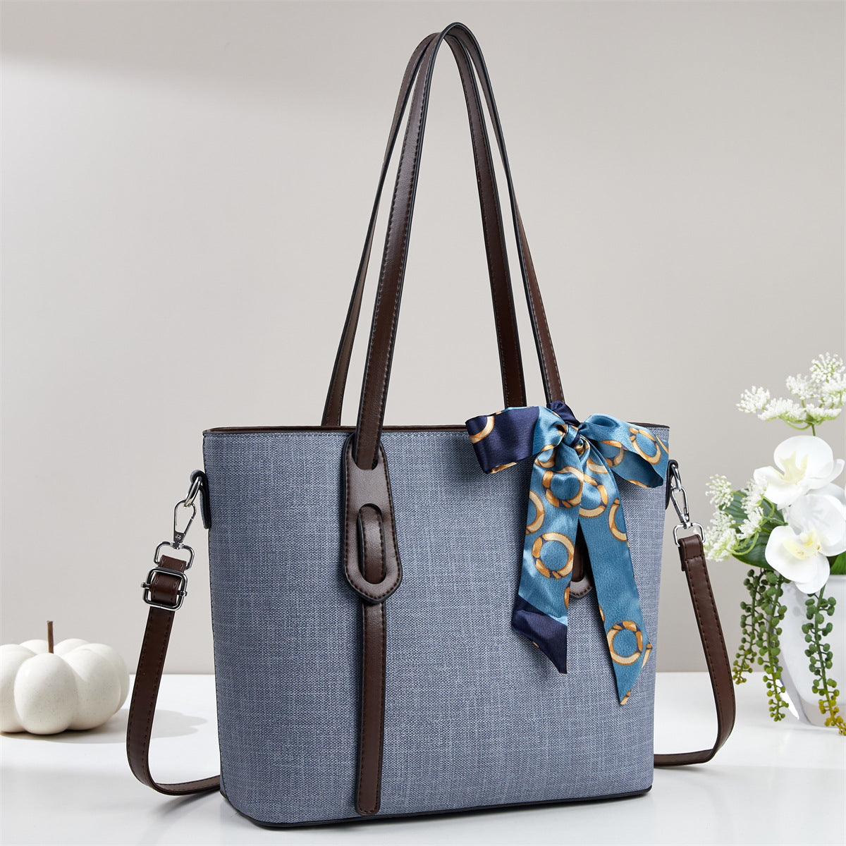 Silk Scarf Decoration Large Capacity Versatile Shoulder Bags