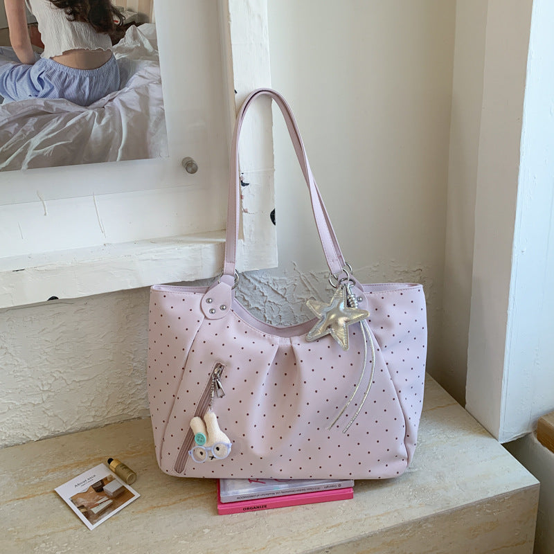 Women's Large Capacity Underarm Polka Dot Fashion Bags