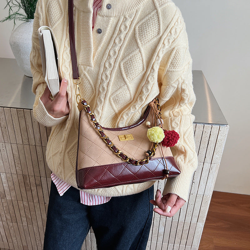 Rhombus Embroidered Affordable Luxury Fashion Commuting Women's Shoulder Bag