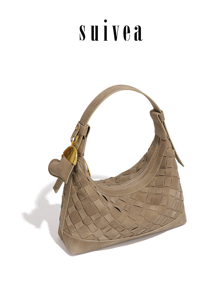 Suede Woven Dumpling High-grade Underarm Selenodont Women's Shoulder Bag