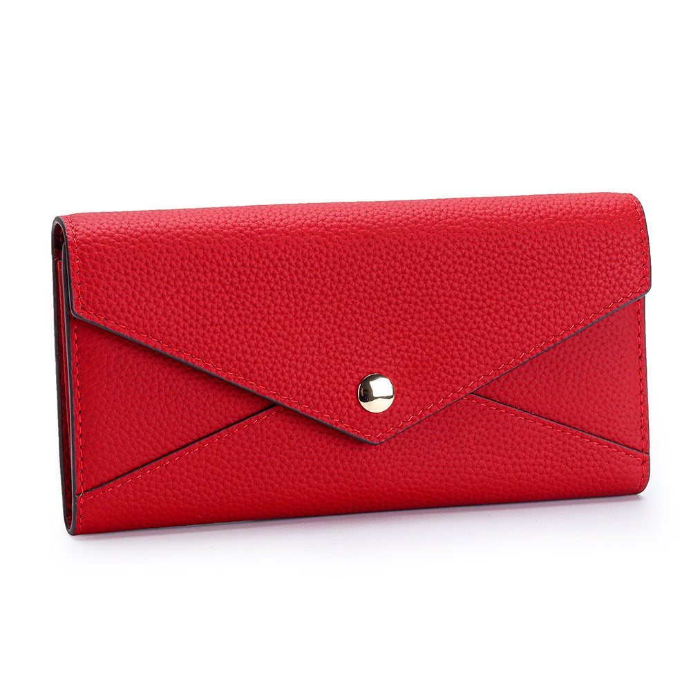 First Layer Cowhide Long Large Capacity Ladies Wallet