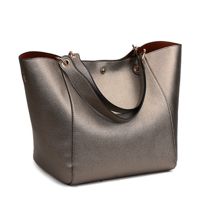 Women's Capacity Fashion Hand Simple Commute Solid Color Women's Shoulder Bag