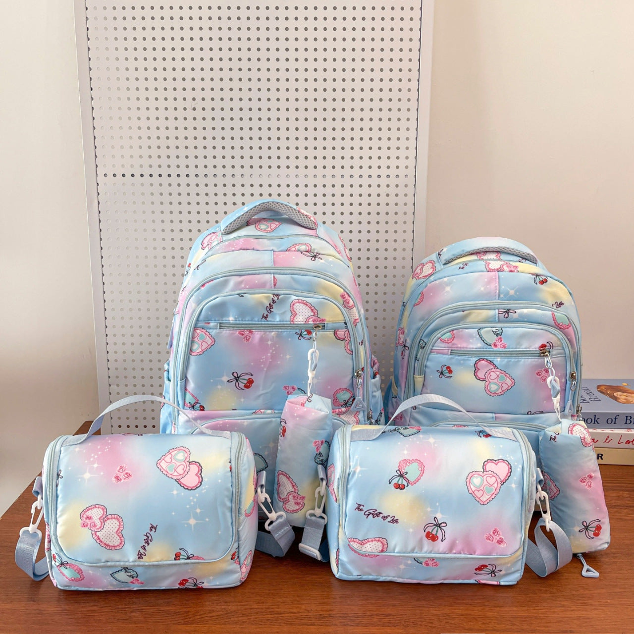 Printed For Junior High Three-piece Set Sky Backpacks
