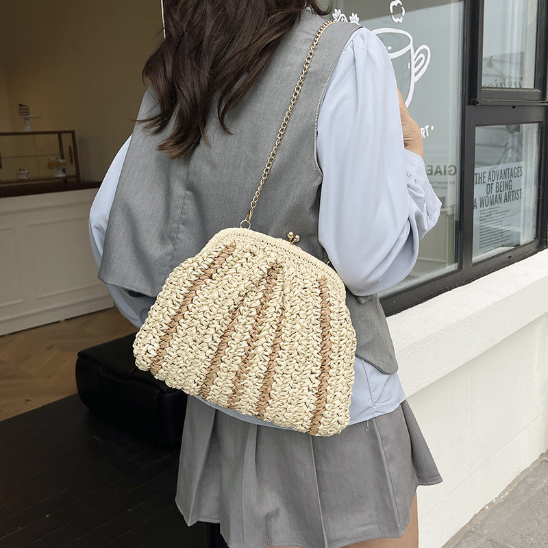 Woven Chain Shell Versatile High-grade Beach Women's Messenger Bag