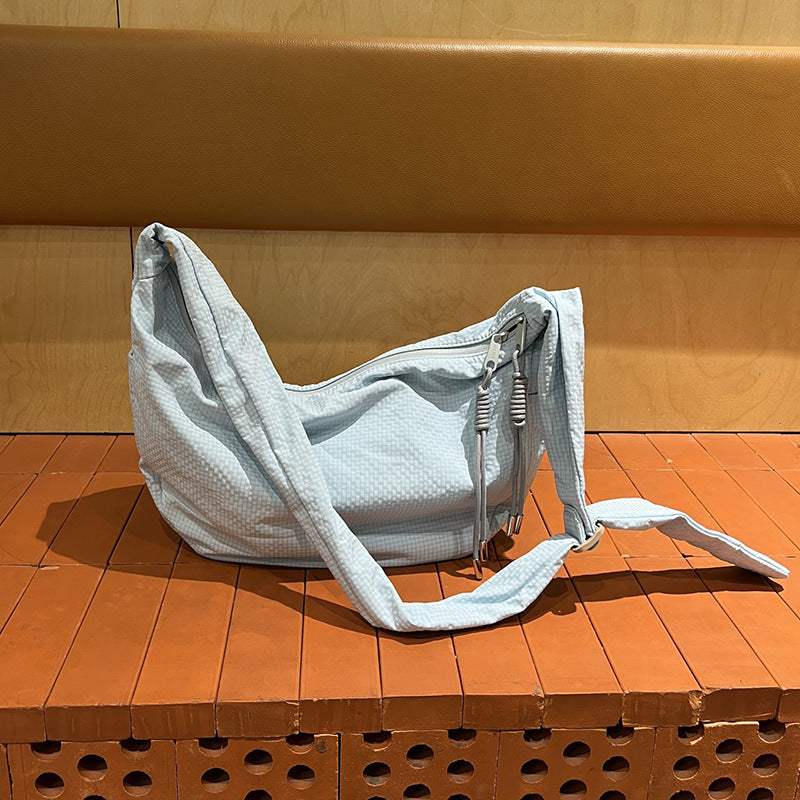 Women's Simple Nylon Plaid Dumpling Artistic Fashion Women's Messenger Bag