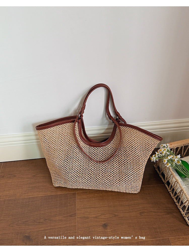 Weaving Large Capacity Female Western Style Tote Bags
