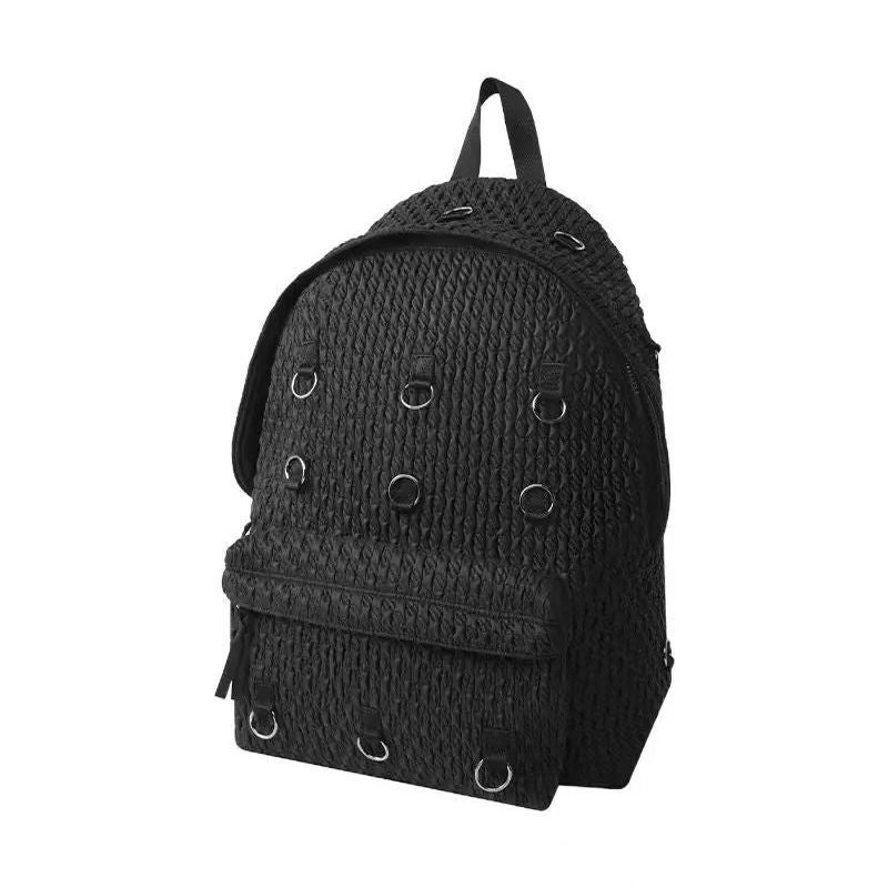 Sier Hoop Heng Cotton Black Large Capacity Niche Commuter Leisure Backpack