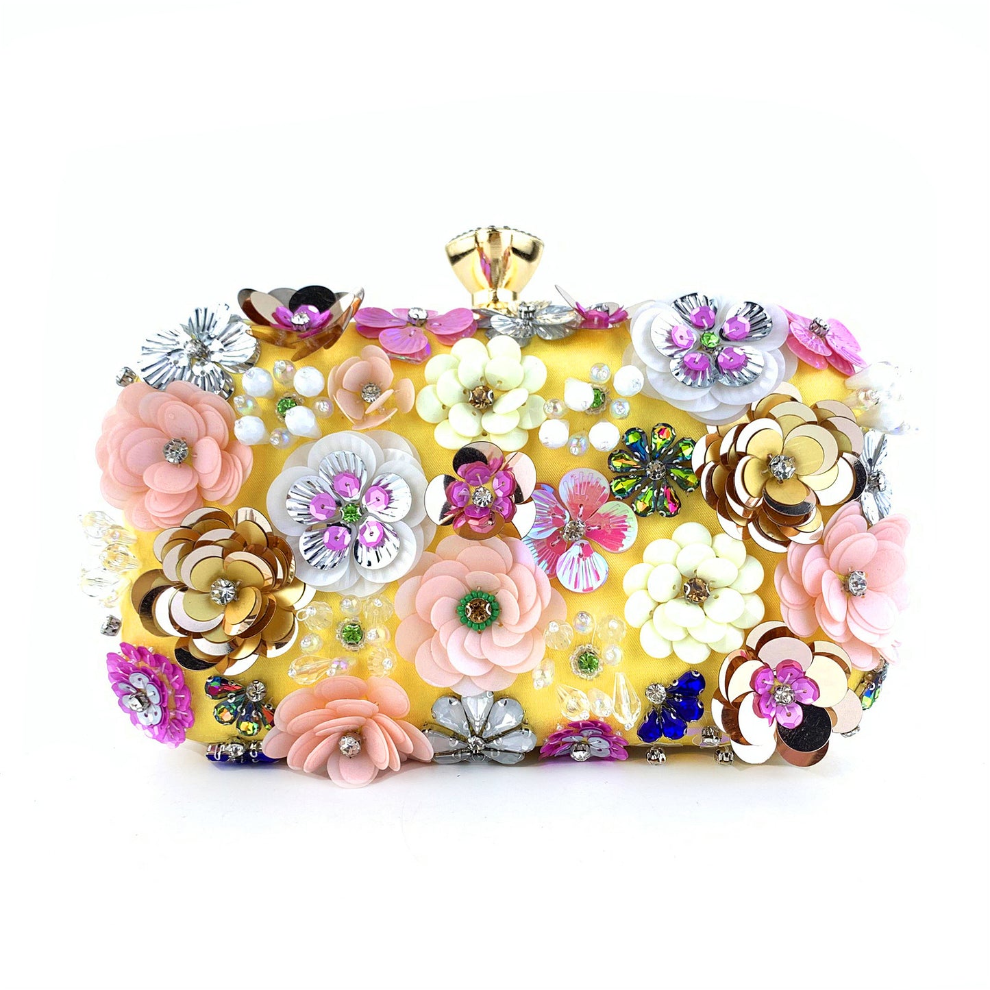 Women's Fashion Handmade Flower Beaded Banquet Wedding Dinner Bag