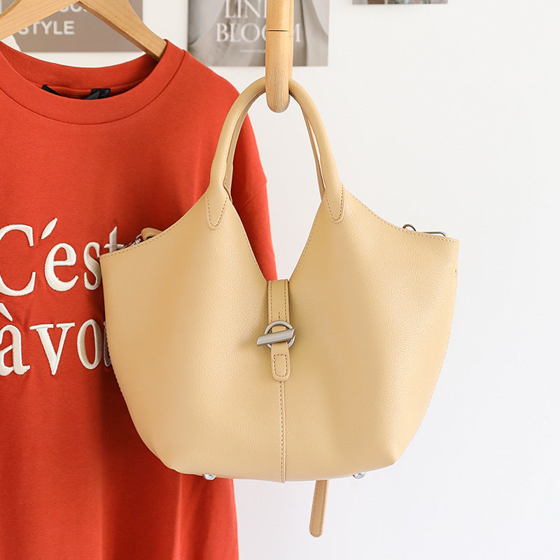 Women's Style Soft Surface Fashion Solid Color Retro Commuter Women's Messenger Bag