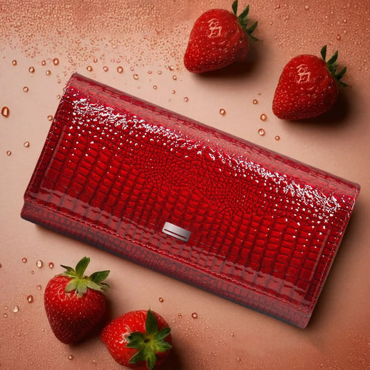 Women's Genuine Leather Magnetic Snap Multifunctional Large Capacity First Layer Long Ladies Wallet