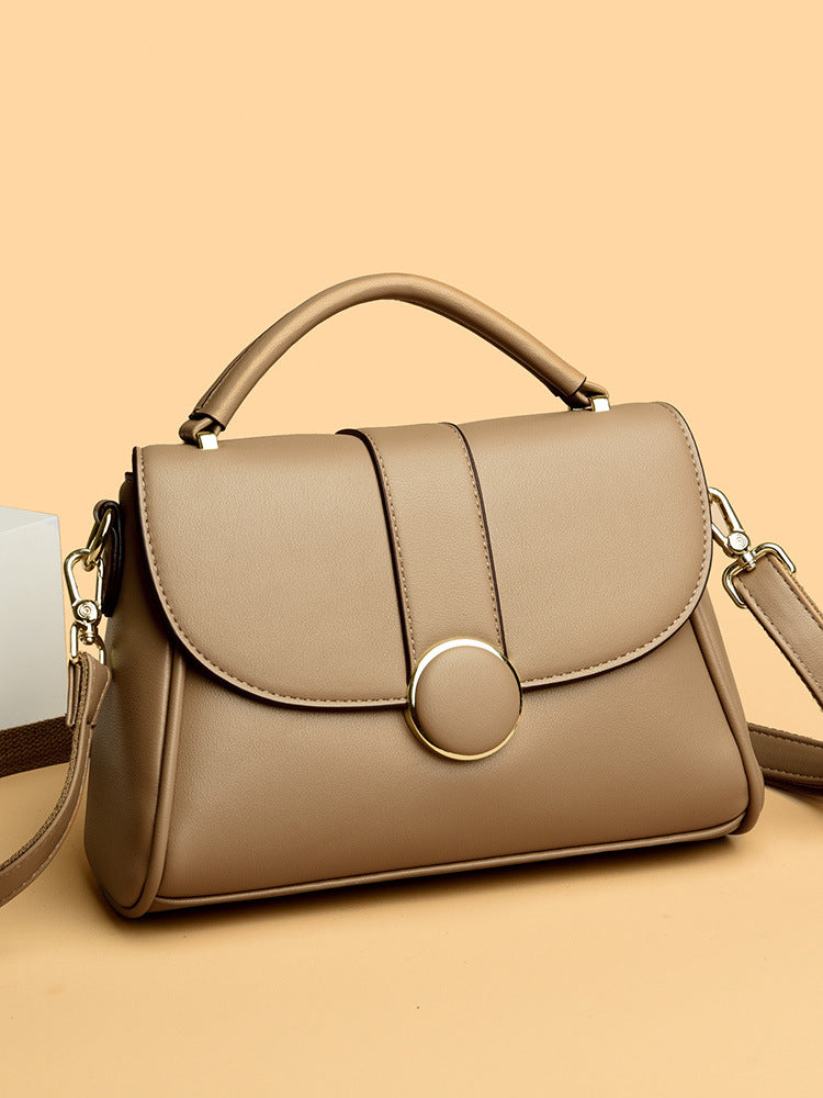 Women's Cheap Selling Magnetic Snap Box Simple Leather Bags