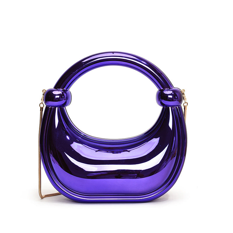 Women's Curved Moon Banquet Wrist Bends Hitches Dinner Bag