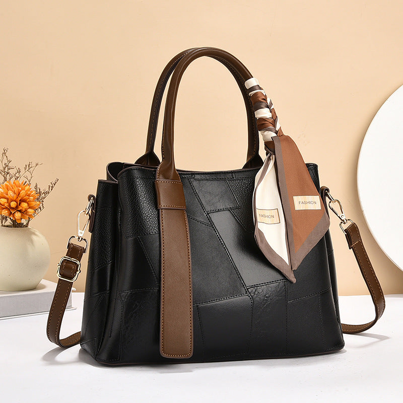 Women's Retro Fashion Mom Texture Embossed Large Women's Handbag