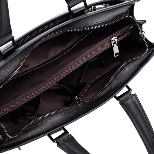 Men's Leather Business Cowhide Horizontal Computer Men's Briefcase