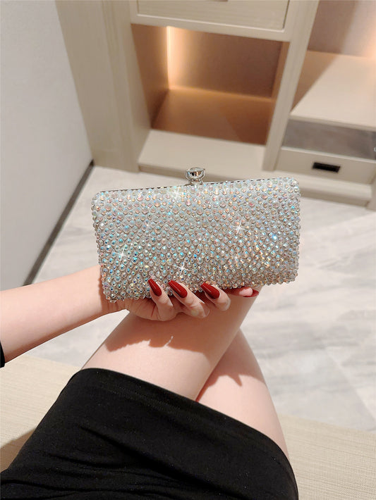 Women's Pleated Diamond Dress Garment Cheongsam Banquet Bags