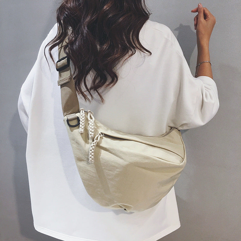 Fashion Commuter Dumpling Solid Color Large Women's Messenger Bag