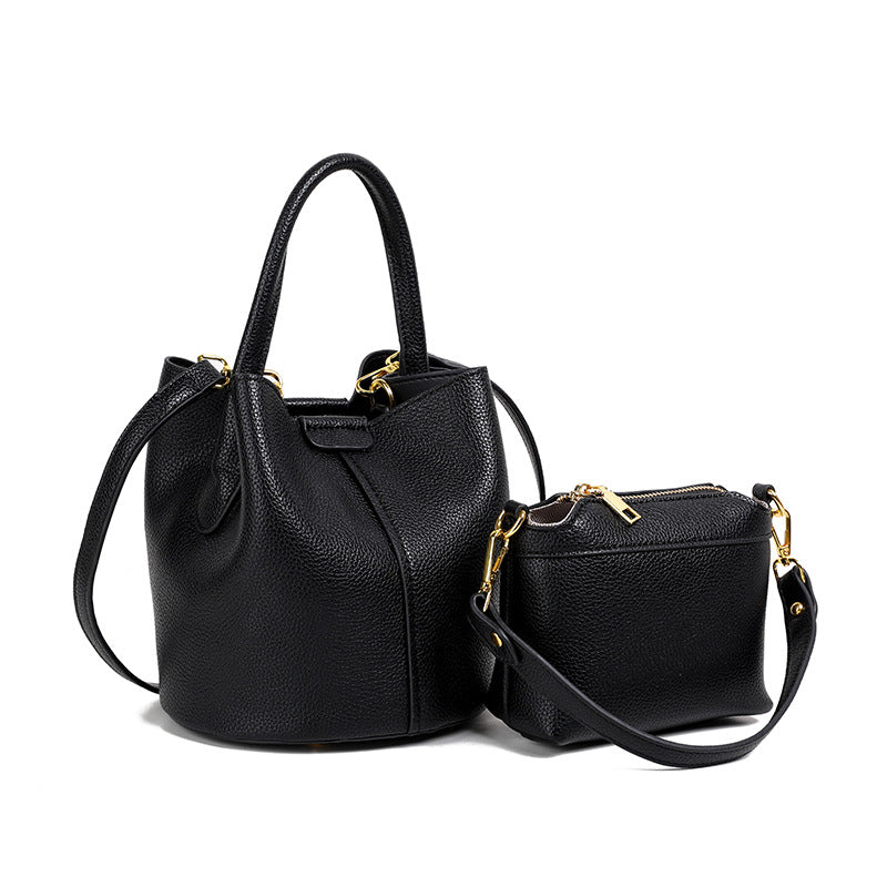 Women's High-grade Plaid Leather Mother Fashionable Portable Women's Handbag