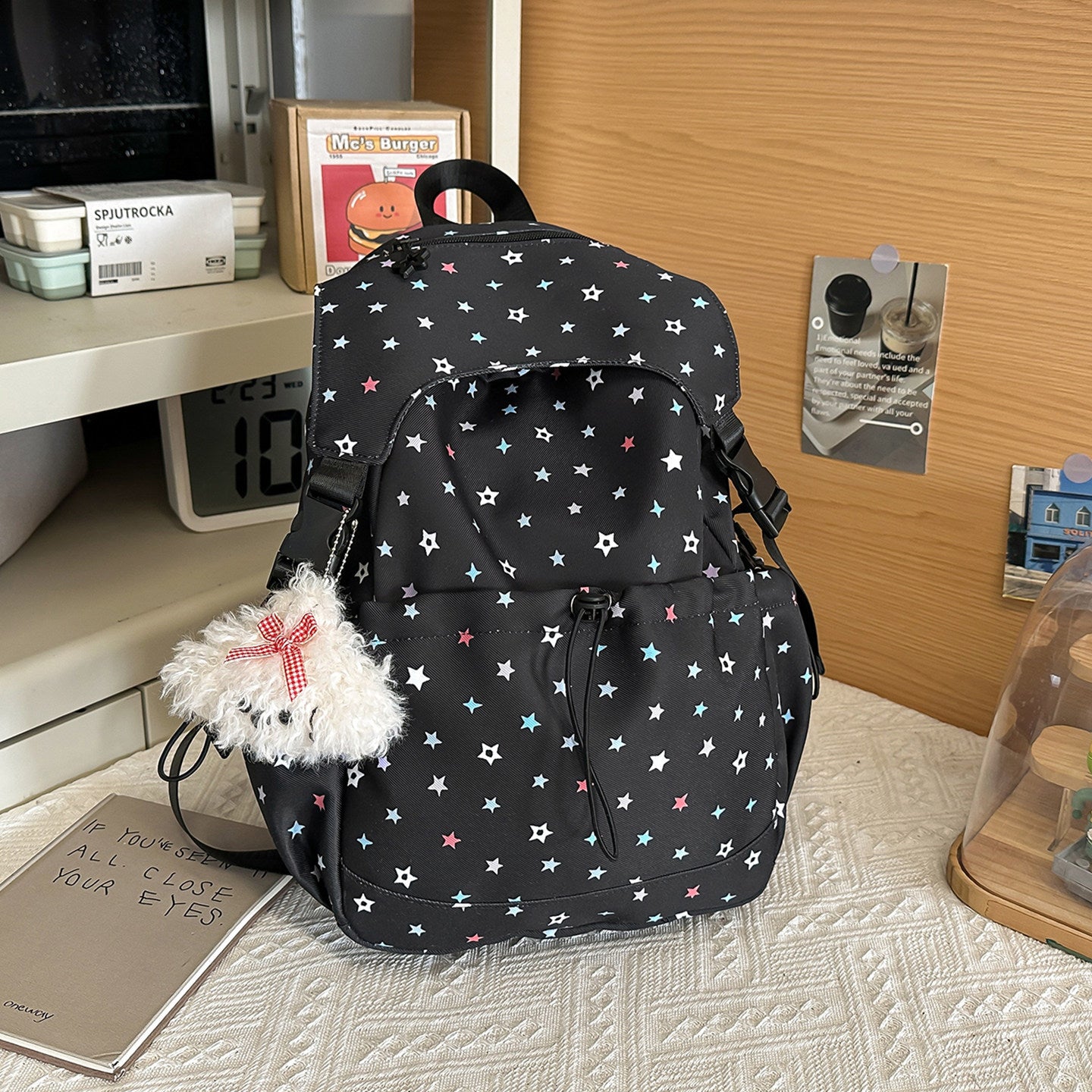 Women's Style Nylon Large Capacity Commuter Cute College Student Schoolbag