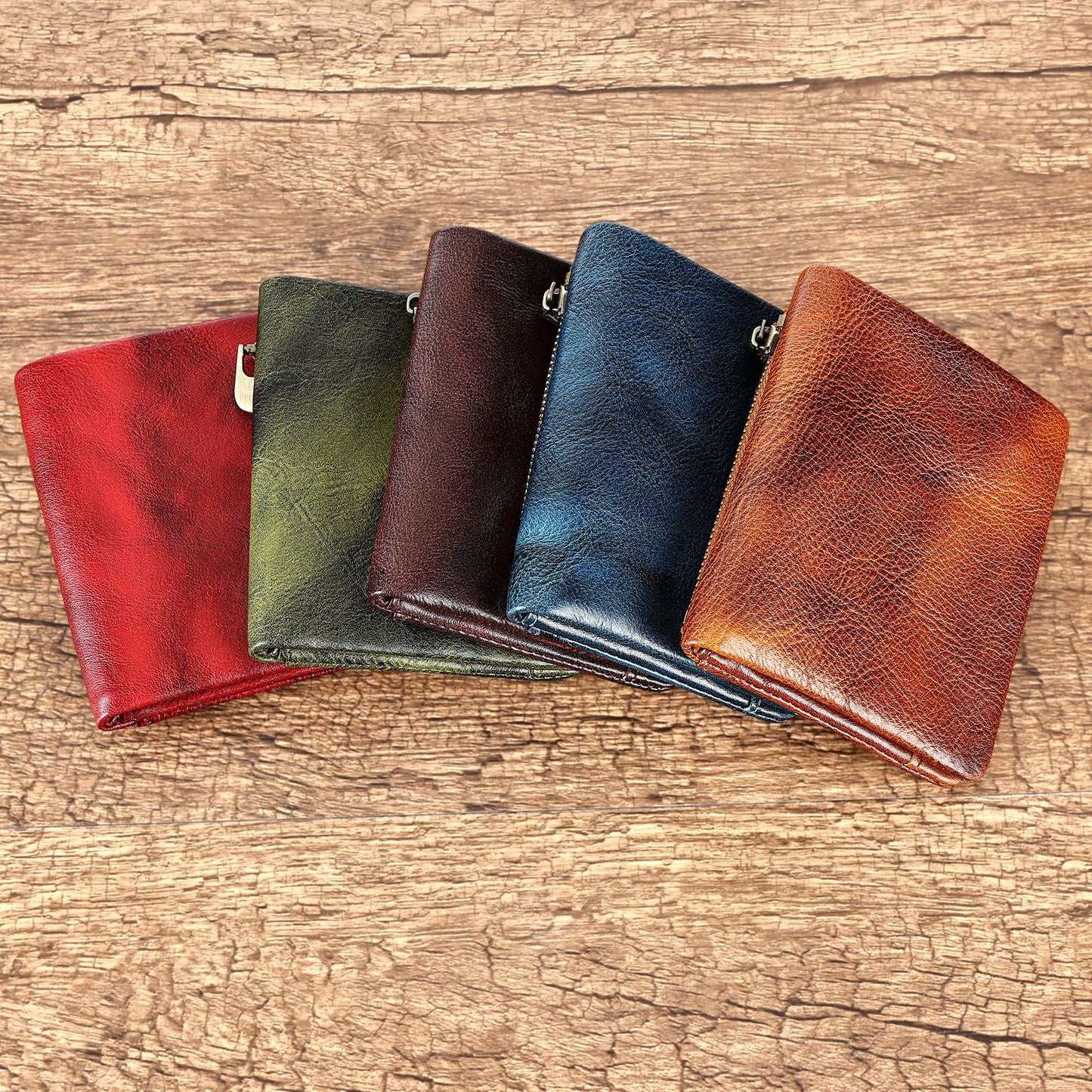 Men's Leather Vertical Short Advanced Sense Brushed Men's Wallet