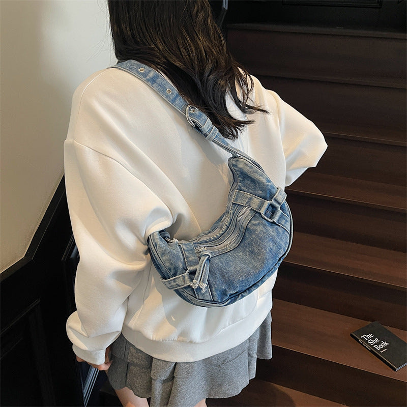 Women's Denim Korean Fashion Commute Dumpling Women's Shoulder Bag