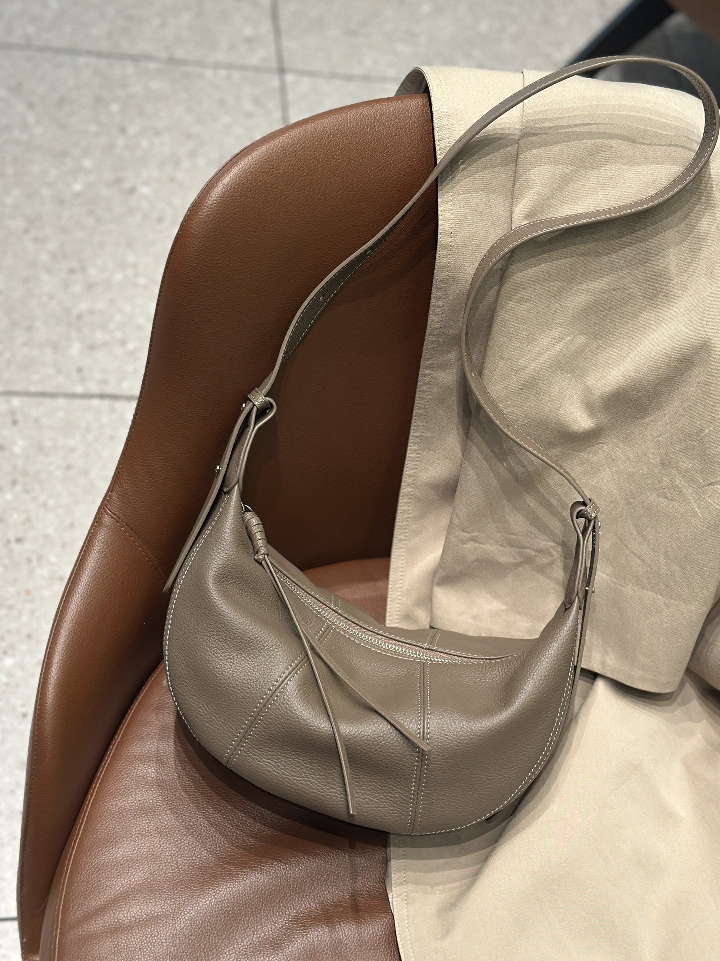 First Layer Cowhide Dumpling Niche High-grade Western Style Genuine Women's Shoulder Bag