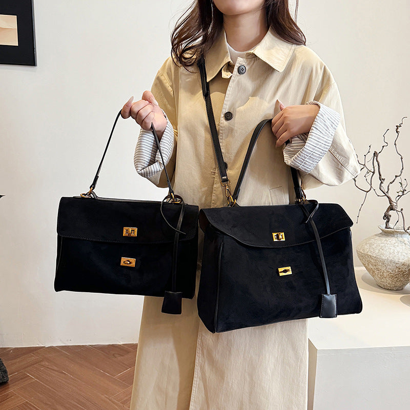Women's Retro Matte Fabric Fashion Underarm Tote Bags