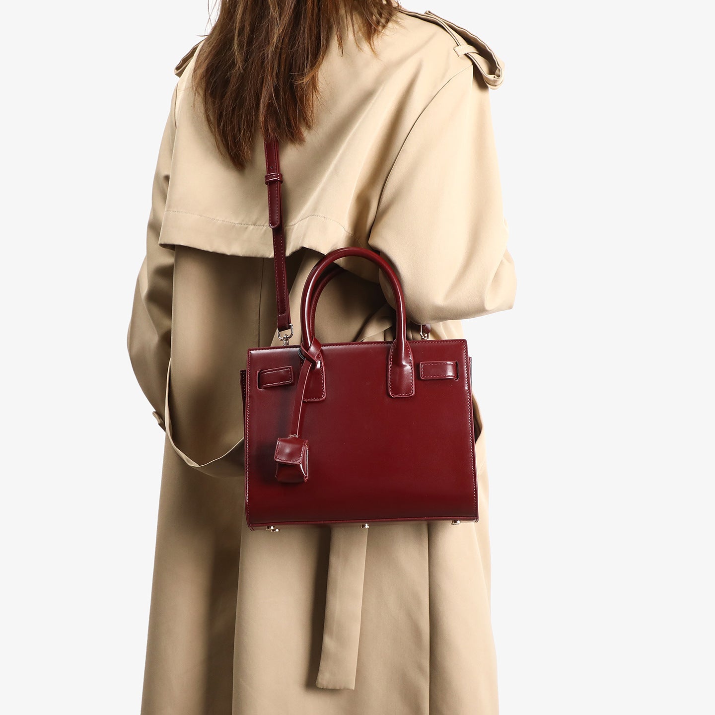 Women's Patent Leather Portable Organ Classic Shiny Large Tote Bags