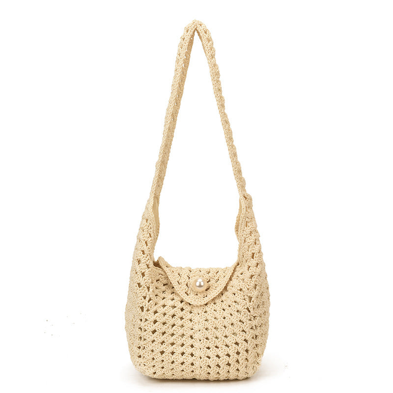 Idle Style Hollow Woven Design Seaside Holiday Simple Women's Shoulder Bag