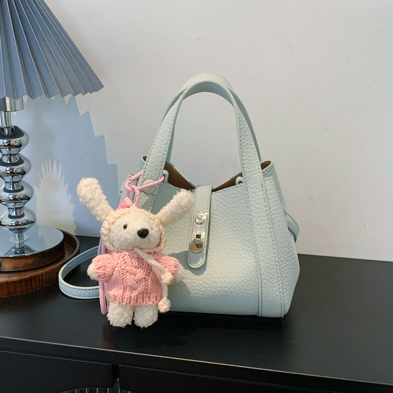 Women's Korean Style Lychee Pattern Cute Plush Pendant Lock