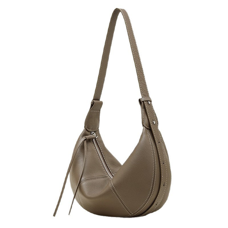 Women's Genuine Leather Underarm Large Capacity Dumpling Shoulder Bags