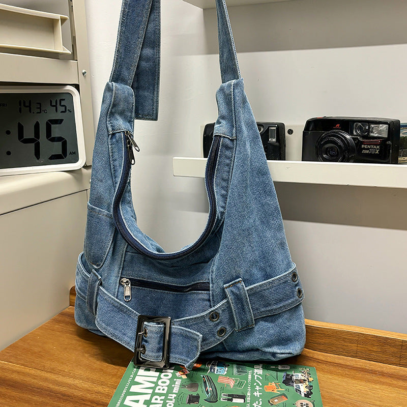 Women's Large Capacity Retro Denim Street Temperament Women's Shoulder Bag