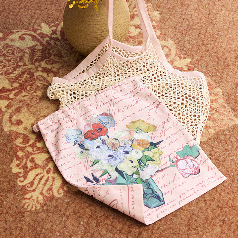 Women's Van Gogh Summer Fashion Hollow Printed Large Women's Handbag