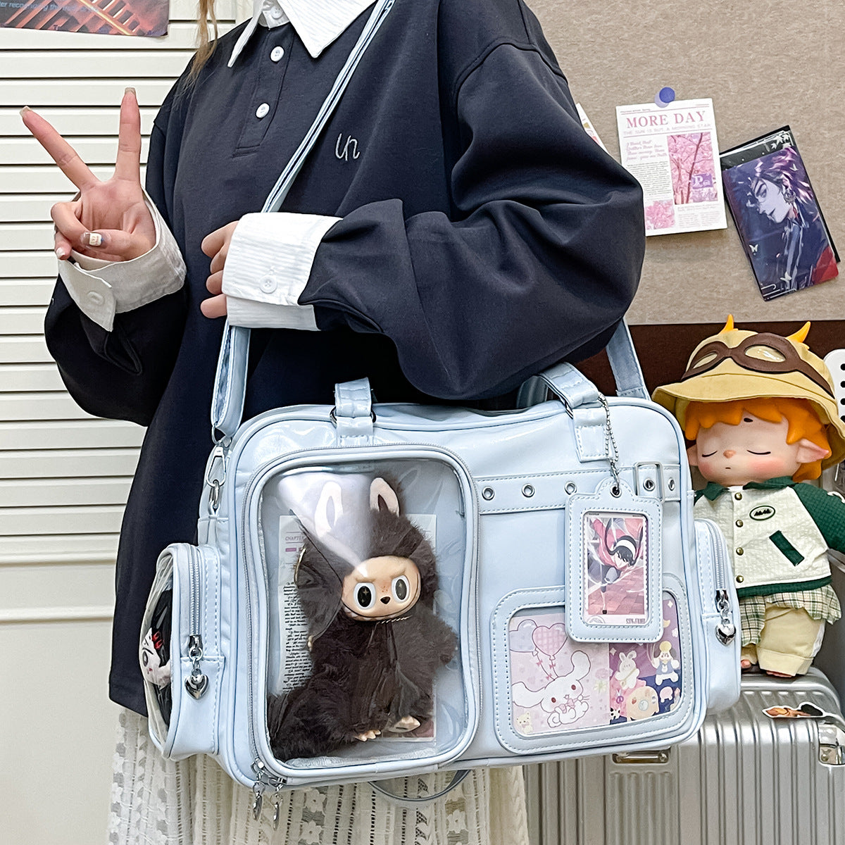 Concert Collection Light Plate Doll Inner Portable Aid Rivet Trendy Women's Shoulder Bag