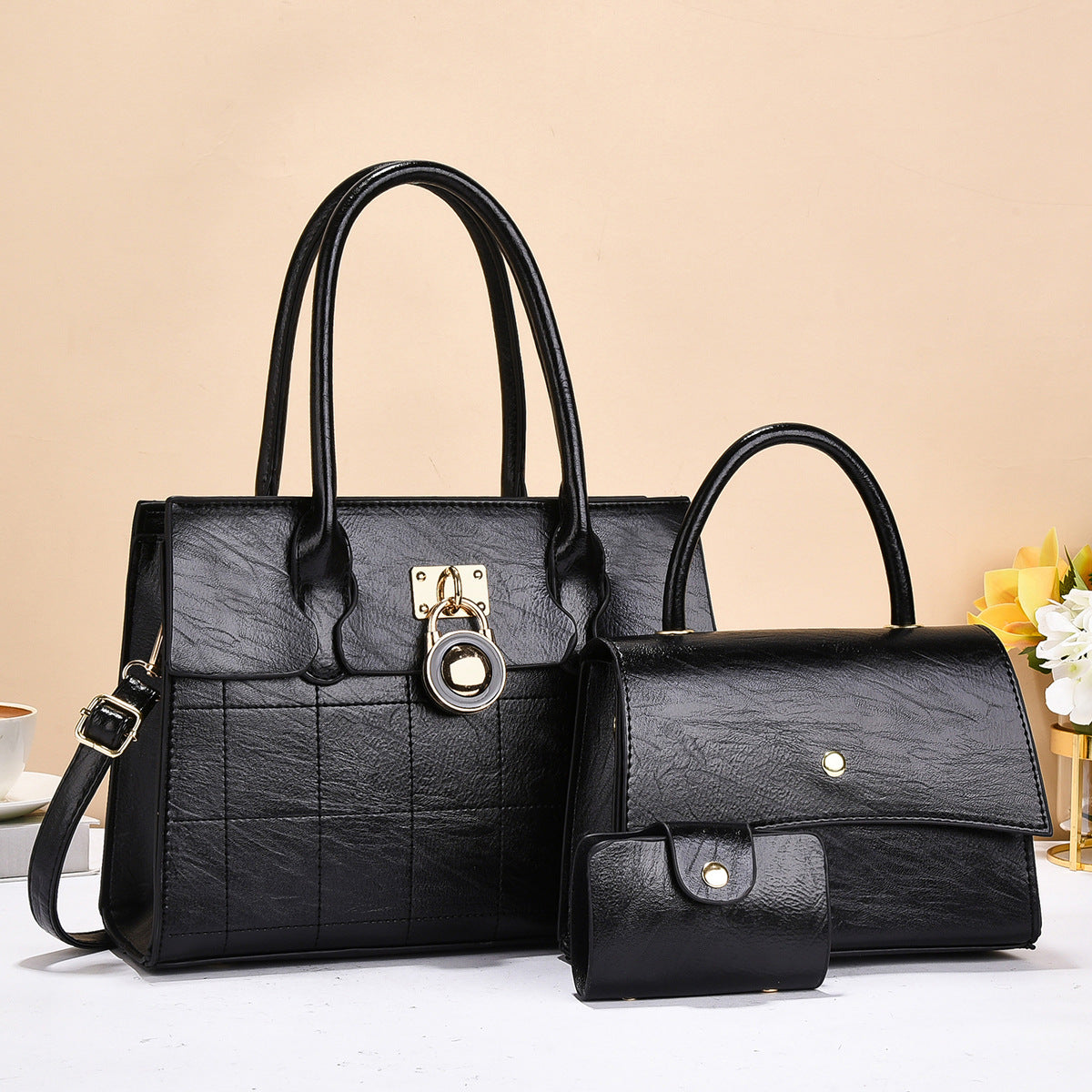 Women's Korean Style Exquisite Big Lady Temperament Shoulder Bags