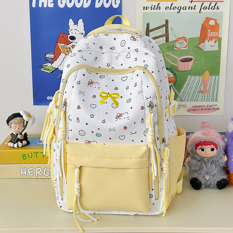 Cute Wild Korean Style Large Capacity Good-looking Bow Leisure Backpack