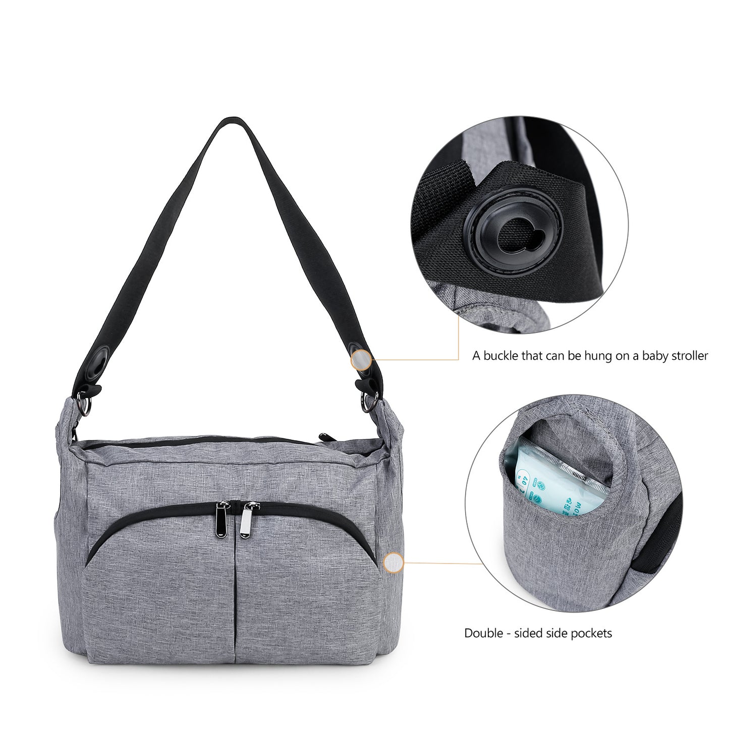 Moms Portable Stroller With Pair Of Hooks Mummy Bag